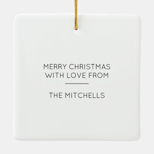 ボタニカルフレームカスタムペットフォトカワイドッグホリデー セラミックオーナメント (裏面)