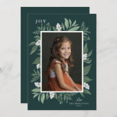 ボタニカルフレームクリスマスフォトカード 案内状 (正面/裏面)