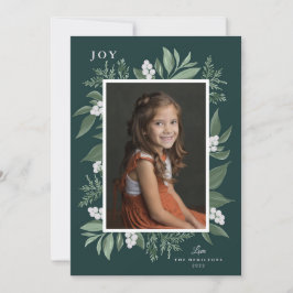 ボタニカルフレームクリスマスフォトカード 案内状