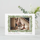 ボタニカルフレームクリスマス | 家族エレガント1の写真 シーズンカード (スタンド正面)