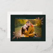 ボタニカルフレームフォイル写真感謝祭はがき 箔シーズンポストカード (正面/裏面)