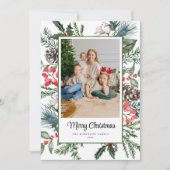 ボタニカルフレームフォトメリークリスマス シーズンカード (正面)