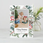 ボタニカルフレームフォトメリークリスマス シーズンカード (スタンド正面)
