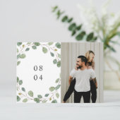 ボタニカルフレーム水色葉の写真 セーブザデート (スタンド正面)