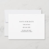 ボタニカルフレーム水色葉の写真 セーブザデート (裏面)