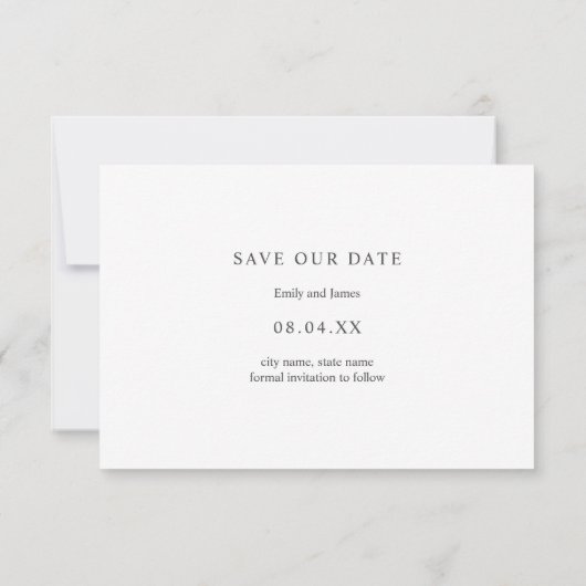 ボタニカルフレーム水色葉の写真 セーブザデート (裏面)