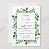 ボタニカルフレーム結婚式招待状_snow 招待状 (正面)