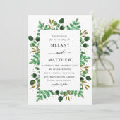 ボタニカルフレーム結婚式招待状_snow 招待状 (スタンド正面)