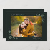 ボタニカルフレーム編集可能カラー感謝祭カード シーズンカード (正面/裏面)