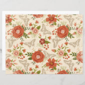 ボタニカルフローラとバタフライスクラップブック作り紙 (正面/裏面)