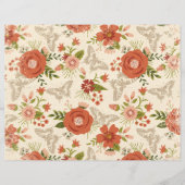 ボタニカルフローラとバタフライスクラップブック作り紙 (正面)