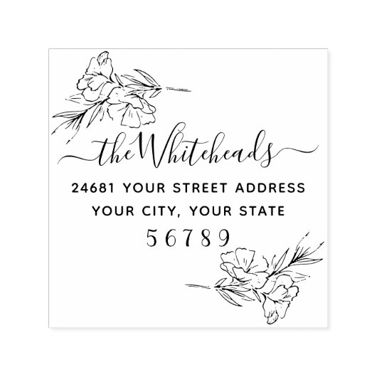 ボタニカルフローラアドレス セルフインキングスタンプ (デザイン)