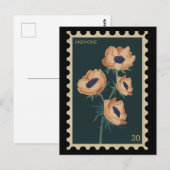 ボタニカルフローラアネモン – 風車 ポストカード (正面/裏面)