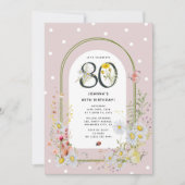 ボタニカルフローラアルチ80thバースデーパーティー 招待状 (正面)