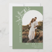 ボタニカルフローラアーチ写真QRコード結婚セージ セーブザデート (正面)