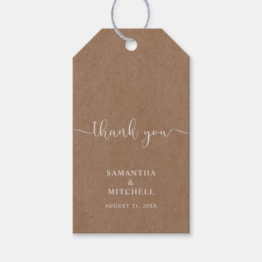 ボタニカルフローライラストレーションサンキューラベル ギフトタグ (正面)