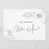 ボタニカルフローライラストレーションマトロンの名誉カード サンキューカード (正面/裏面)