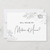 ボタニカルフローライラストレーションマトロンの名誉カード サンキューカード (正面)