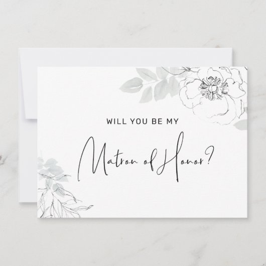 ボタニカルフローライラストレーションマトロンの名誉カード サンキューカード (正面)