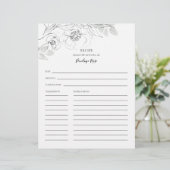 ボタニカルフローライラストレーション名レシピカード (スタンド正面)