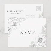 ボタニカルフローライラストレーションRSVPポストカード ポストカード (正面/裏面)