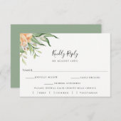 ボタニカルフローラウェディングRSVP食事選択カード 出欠カード (正面/裏面)
