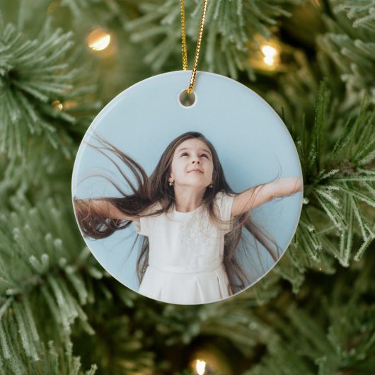 ボタニカルフローラエレガンスクリスマスフォト セラミックオーナメント (ツリー)