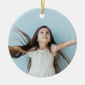 ボタニカルフローラエレガンスクリスマスフォト セラミックオーナメント (正面)