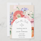 ボタニカルフローラエレガントな結婚式の日付を保存 セーブザデート (正面)