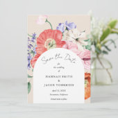 ボタニカルフローラエレガントな結婚式の日付を保存 セーブザデート (スタンド正面)