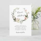 ボタニカルフローラガーデンエレガントリース結婚ズ 招待状 (スタンド正面)