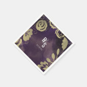 ボタニカルフローラガーデンバラ金ゴールドパープル結婚ズ スタンダードカクテルナプキン (角)