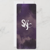 ボタニカルフローラガーデンバラ金ゴールドパープル結婚ズ 招待状 (裏面)