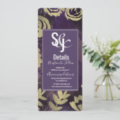 ボタニカルフローラガーデンバラ金ゴールドパープル結婚ズ 招待状 (スタンド正面)