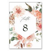 ボタニカルフローラガーデン水彩六角結婚石 テーブルナンバー (正面)