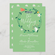 ボタニカルフローラガーランド結婚式招待状