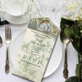 ボタニカルフローラグリーンチャートルーズワンフォトアイルランド オールインワン招待状