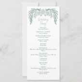 ボタニカルフローラグリーン結婚式 プログラム (裏面)