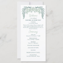 ボタニカルフローラグリーン結婚式 プログラム