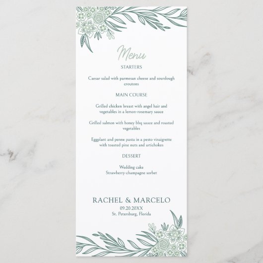 ボタニカルフローラグ結婚リーン メニュー (正面)