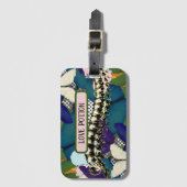 ボタニカルフローラスカルスパインデザイン ラゲッジタグ (正面縦)