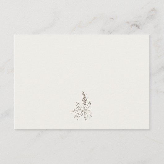 ボタニカルフローラスケッチモノグラムウェディングレセプション エンクロージャーカード (裏面)