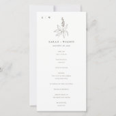 ボタニカルフローラスケッチモノグラム結婚式 プログラム (正面)