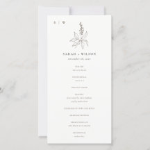 ボタニカルフローラスケッチモノグラム結婚式 プログラム