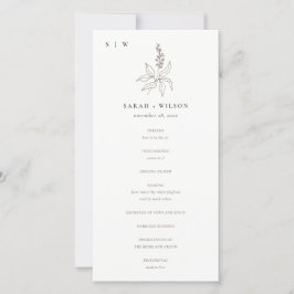 ボタニカルフローラスケッチモノグラム結婚式 プログラム