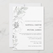 ボタニカルフローラスケッチ結婚式招待状 招待状 (正面)