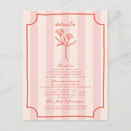 ボタニカルフローラストライプピ結婚ンク詳細 エンクロージャーカード