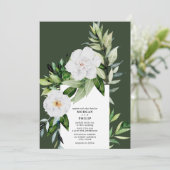 ボタニカルフローラスワールダークグリーン結婚ズ 招待状 (スタンド正面)