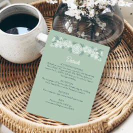 ボタニカルフローラセージミントエメラルドグリーン結婚ズ エンクロージャーカード