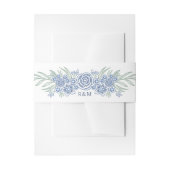 ボタニカルフローラダスティブルーネイビー結婚ズ 招待状ベリーバンド (正面例)